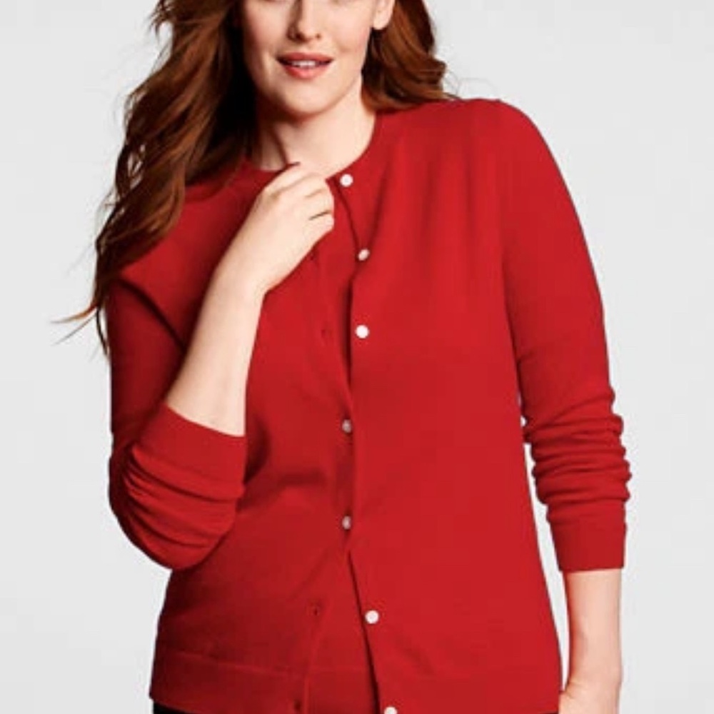 Land’s End 2 piece Cardigan Sweater & Shirt size L